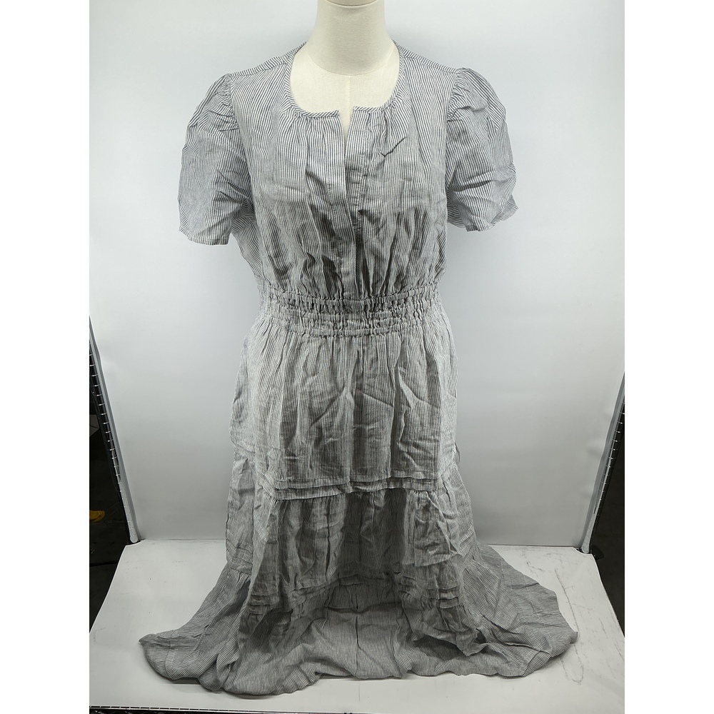 100% European Linen Tiered Maxi Dress - Picture 2 of 4